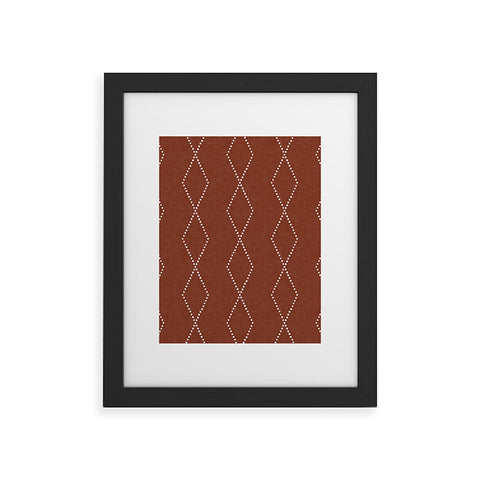 Little Arrow Design Co geo boho diamond rust Framed Art Print