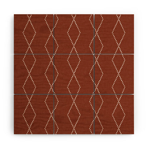 Little Arrow Design Co geo boho diamond rust Wood Wall Mural