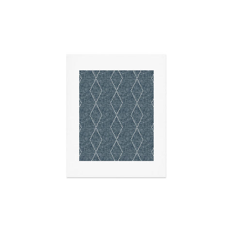 Little Arrow Design Co geo boho diamonds blue Art Print