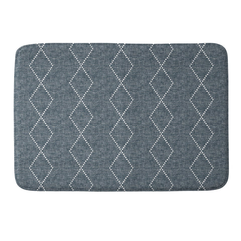 Little Arrow Design Co geo boho diamonds blue Memory Foam Bath Mat