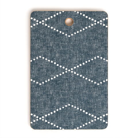 Little Arrow Design Co geo boho diamonds blue Cutting Board Rectangle