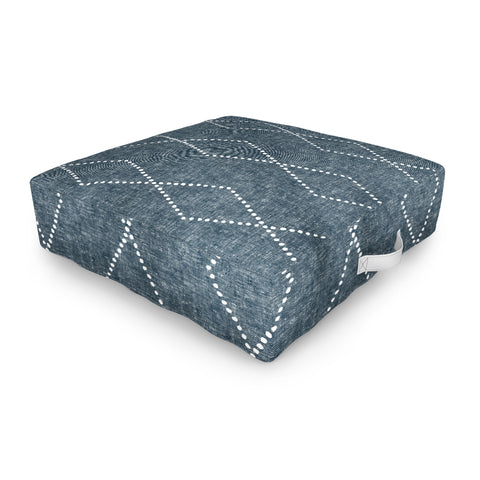 Little Arrow Design Co geo boho diamonds blue Outdoor Floor Cushion