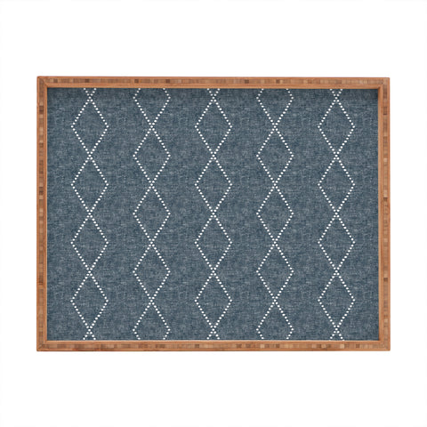 Little Arrow Design Co geo boho diamonds blue Rectangular Tray