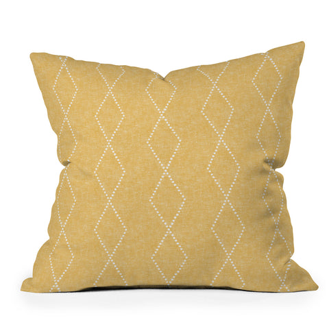 Little Arrow Design Co geo boho diamonds gold Throw Pillow