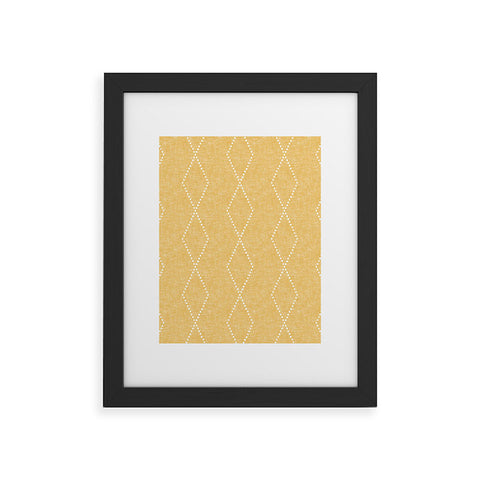 Little Arrow Design Co geo boho diamonds gold Framed Art Print