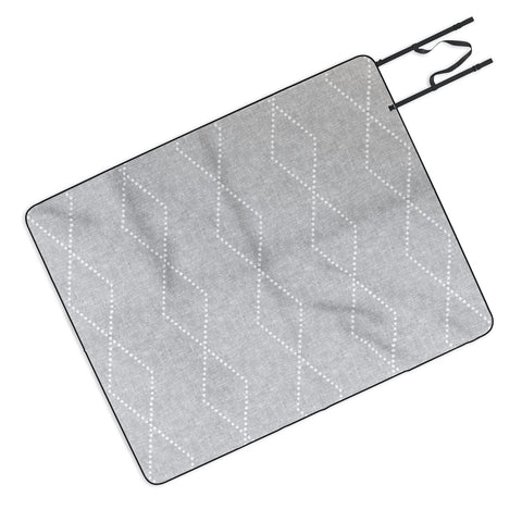 Little Arrow Design Co geo boho diamonds gray Picnic Blanket
