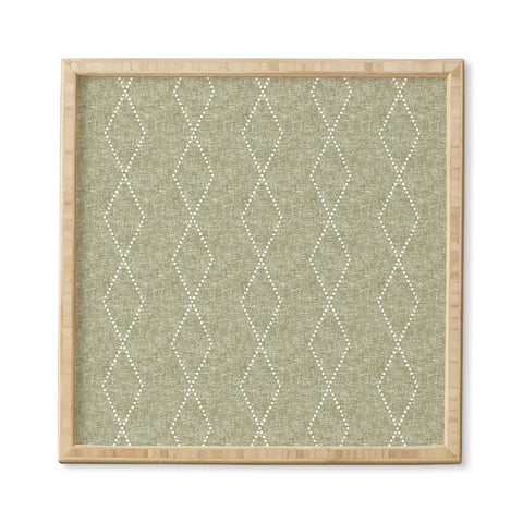 Little Arrow Design Co geo boho diamonds olive Framed Wall Art