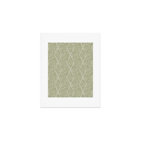 Little Arrow Design Co geo boho diamonds olive Art Print
