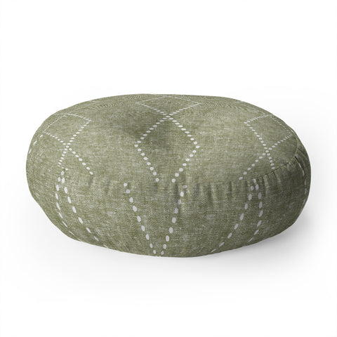 Little Arrow Design Co geo boho diamonds olive Floor Pillow Round