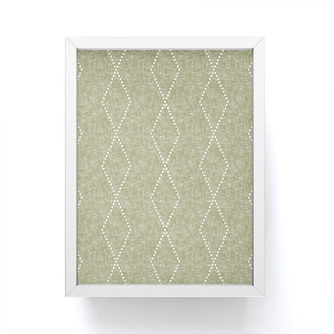 Little Arrow Design Co geo boho diamonds olive Framed Mini Art Print
