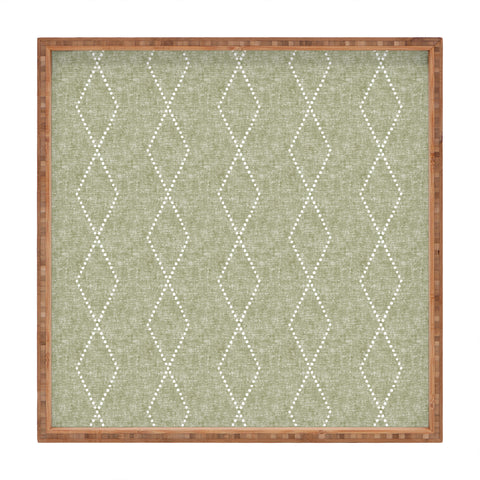 Little Arrow Design Co geo boho diamonds olive Square Tray