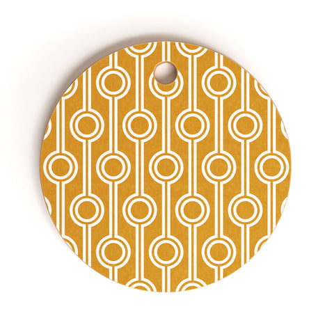 Little Arrow Design Co geometric chains gold Cutting Board Round