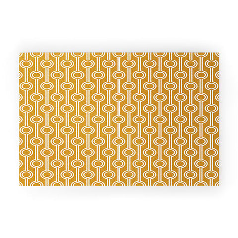 Little Arrow Design Co geometric chains gold Welcome Mat