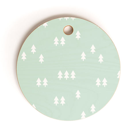 Little Arrow Design Co geometric evergreen Cutting Board Round