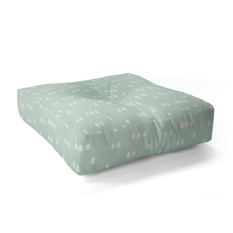 Little Arrow Design Co geometric evergreen Floor Pillow Square