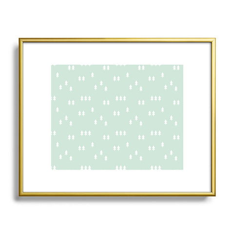 Little Arrow Design Co geometric evergreen Metal Framed Art Print