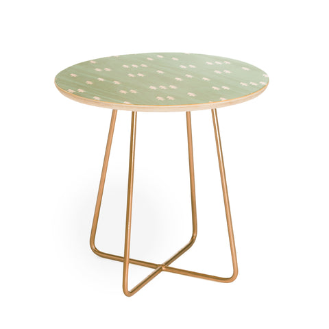 Little Arrow Design Co geometric evergreen Round Side Table