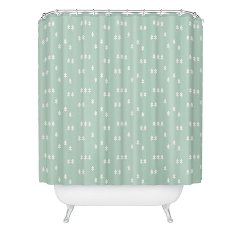Little Arrow Design Co geometric evergreen Shower Curtain