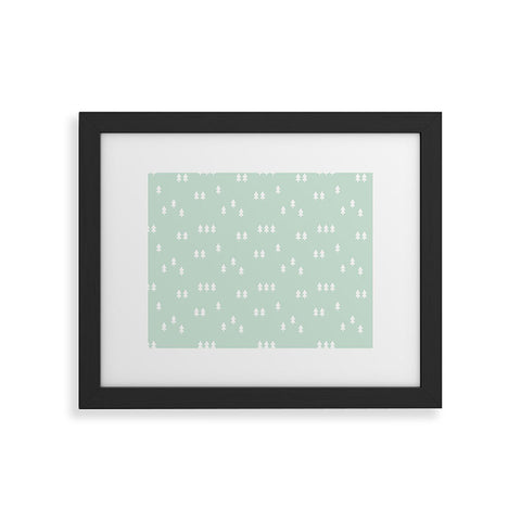 Little Arrow Design Co geometric evergreen Framed Art Print
