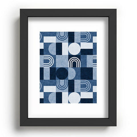Little Arrow Design Co geometric patchwork blue Recessed Framing Rectangle