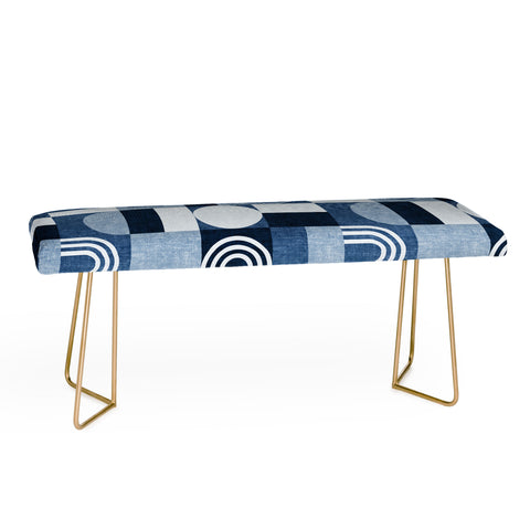 Little Arrow Design Co geometric patchwork blue Bench