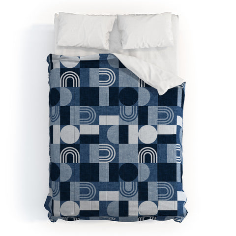 Little Arrow Design Co geometric patchwork blue Comforter