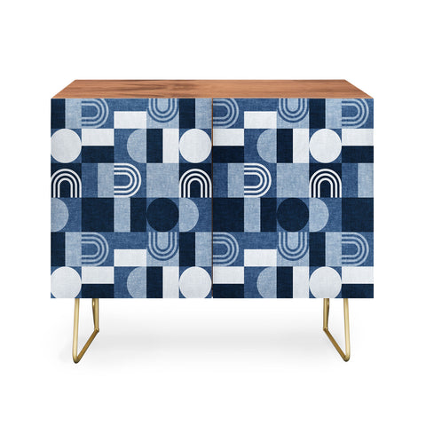 Little Arrow Design Co geometric patchwork blue Credenza