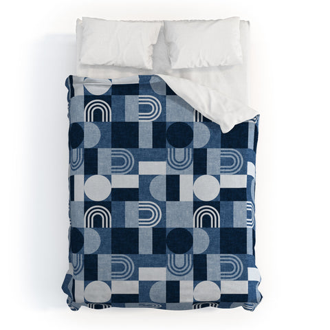 Little Arrow Design Co geometric patchwork blue Duvet Cover