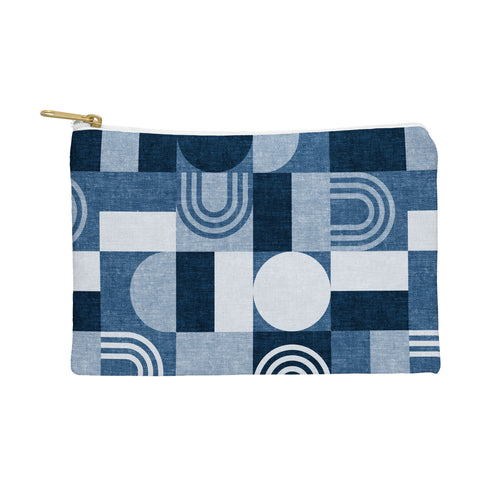 Little Arrow Design Co geometric patchwork blue Pouch