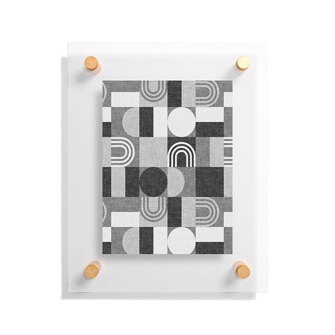 Little Arrow Design Co geometric patchwork gray Floating Acrylic Print