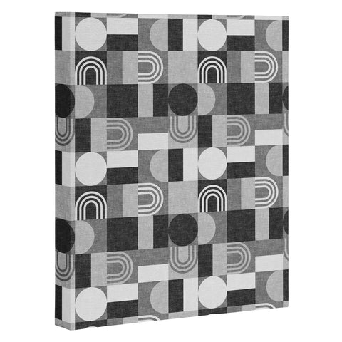 Little Arrow Design Co geometric patchwork gray Art Canvas