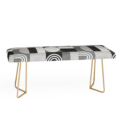 Little Arrow Design Co geometric patchwork gray Bench