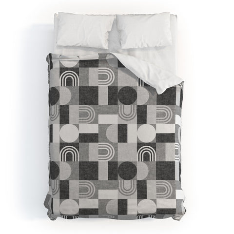 Little Arrow Design Co geometric patchwork gray Duvet Cover