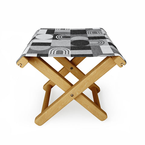 Little Arrow Design Co geometric patchwork gray Folding Stool