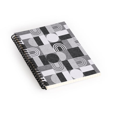 Little Arrow Design Co geometric patchwork gray Spiral Notebook