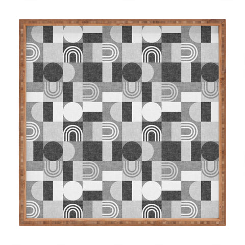 Little Arrow Design Co geometric patchwork gray Square Tray