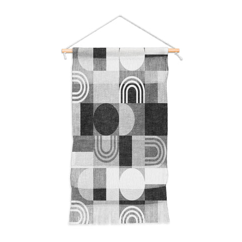 Little Arrow Design Co geometric patchwork gray Wall Hanging Portrait
