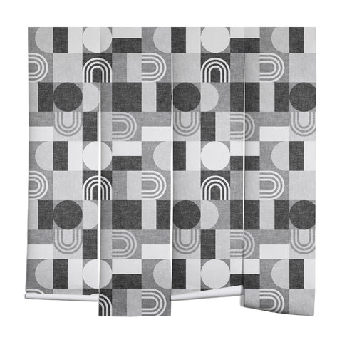 Little Arrow Design Co geometric patchwork gray Wall Mural