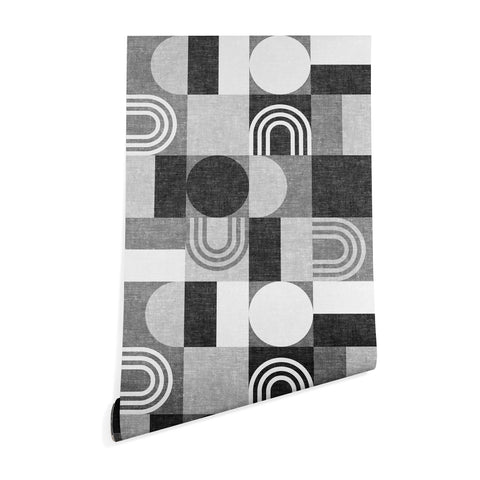Little Arrow Design Co geometric patchwork gray Wallpaper