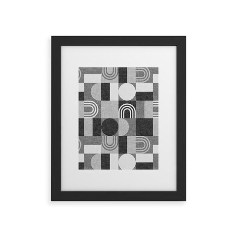 Little Arrow Design Co geometric patchwork gray Framed Art Print