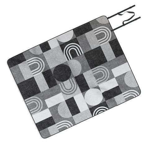 Little Arrow Design Co geometric patchwork gray Picnic Blanket