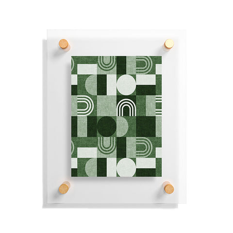 Little Arrow Design Co geometric patchwork green Floating Acrylic Print