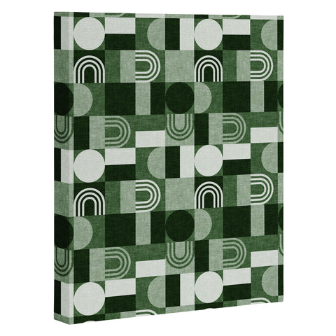 Little Arrow Design Co geometric patchwork green Art Canvas