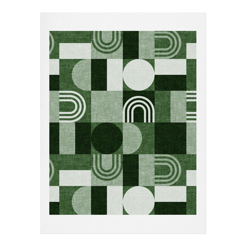 Little Arrow Design Co geometric patchwork green Art Print