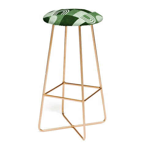 Little Arrow Design Co geometric patchwork green Bar Stool