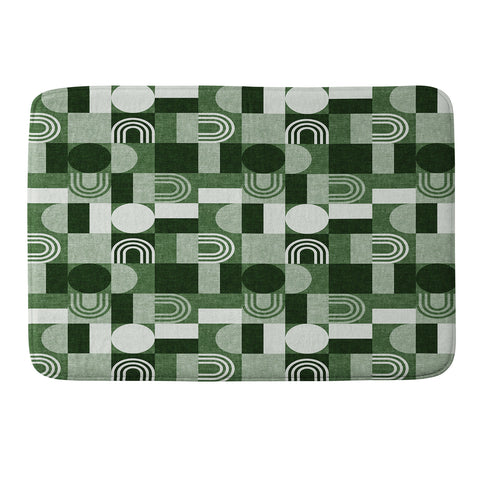 Little Arrow Design Co geometric patchwork green Memory Foam Bath Mat