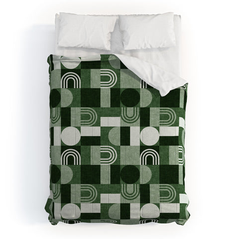 Little Arrow Design Co geometric patchwork green Comforter