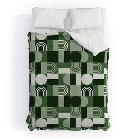 Little Arrow Design Co geometric patchwork green Duvet Cover