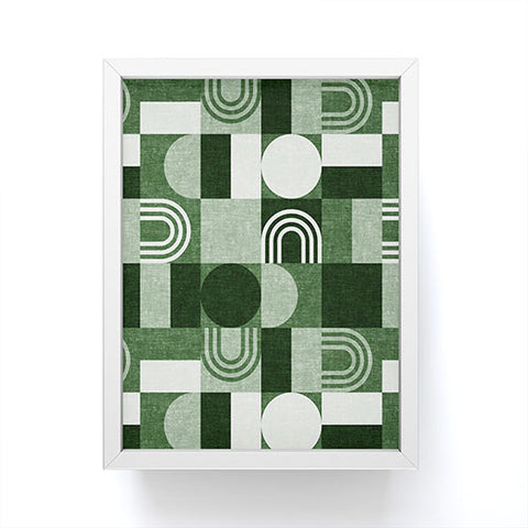 Little Arrow Design Co geometric patchwork green Framed Mini Art Print