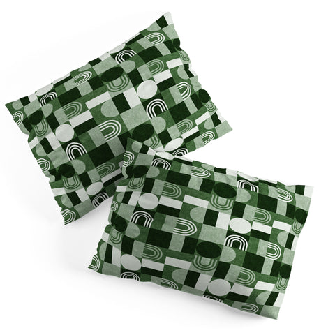 Little Arrow Design Co geometric patchwork green Pillow Shams